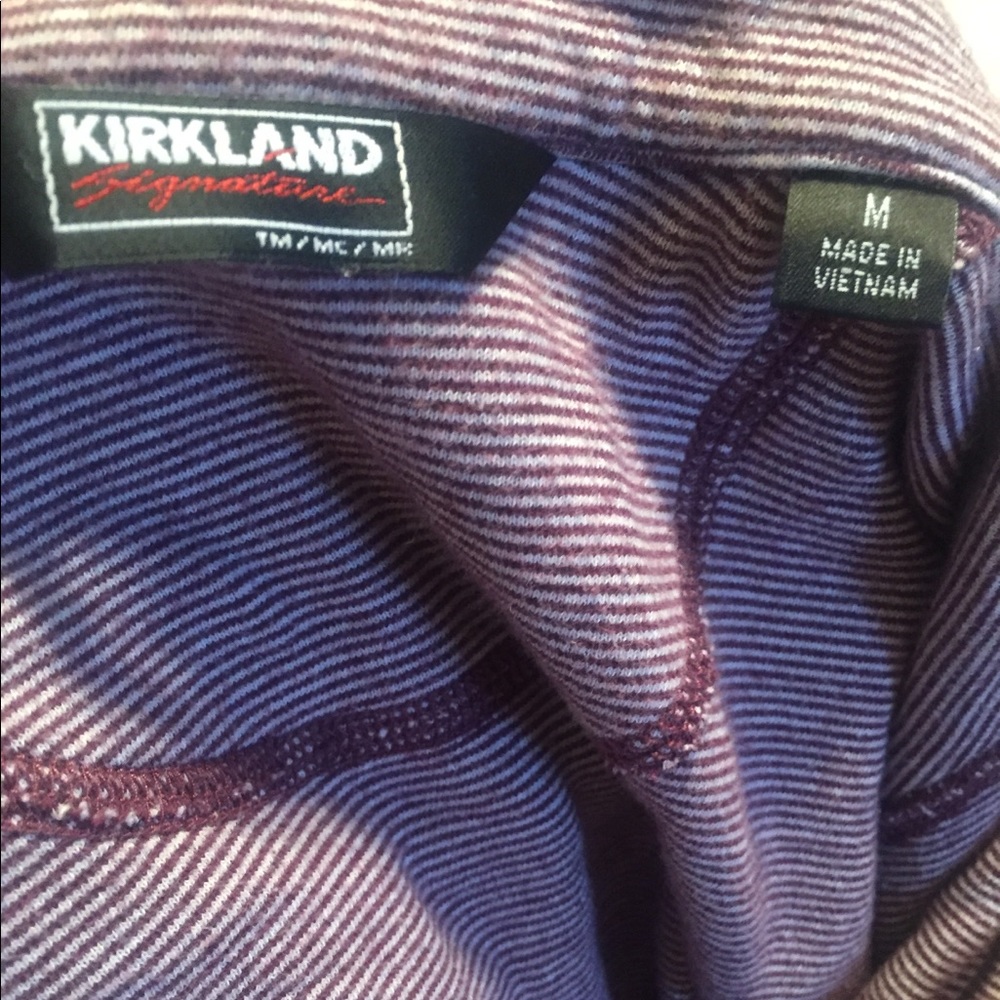 Kirkland medium maroon stripe long sleeve shirt